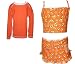 MaxOut UPF 50+, UV Protective Girl's 3 PC Outfit: Long Sleeve Rashguard, Bikini Top, & Built-in Skirt (Sizes 6mos - 6X)