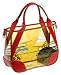 Prada Women's Printed Plastic Handbag with Leather Trim, Rosso