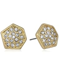 Kenneth Cole New York "Springtime Rose" Pave Geometric Stud Earrings