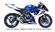 06-07 SUZUKI GSXR750: YOSHIMURA R-55 FULL SYSTEM EXHAUST - STAINLESS STEEL WITH CARBON FIBER END CAP (STAINLESS STEEL)