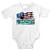 Onesie with water, "stars and stripes", American, flag, pool, splash