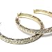 Goldtone Clear Crystal Floret Design 2" Hoop Earrings Fashion Jewelry
