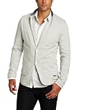 J.C. Rags Mens Heavy Jersey Blazer Suit, Light Grey Melange, Medium