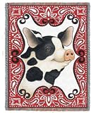 Bandana Pig Throw - 70 x 54 Blanket/Throw