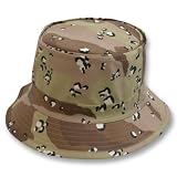 DECKY TAN CAMOUFLAGE BUCKET HAT FISHING FISHERMAN'S HAT SUN CAP SIZE Small / Medium