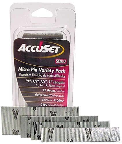 AccuSet A109809 Variety Pack 23 Gauge Galvanized Micro Pin (2,500 per Box)