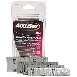 AccuSet A109809 Variety Pack 23-Gauge Galvanized Micro Pin (2,500 per Box) by AccuSet