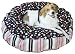 Happy Hounds Scout Deluxe Round Dog Bed, Medium 36-Inch, Black/Pink