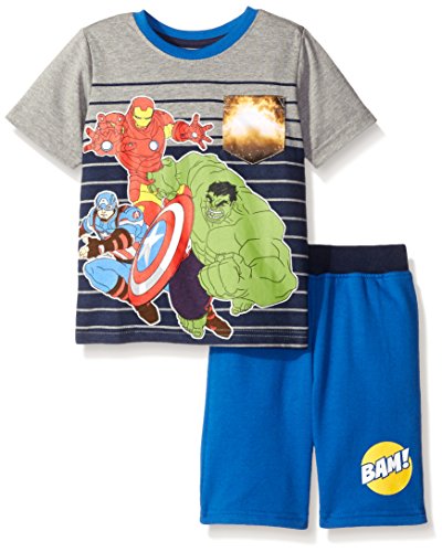 Marvel Boys' Basketball Short Set, Grey, 7