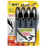 BIC Mark-It Super Duty Tank Permanent Marker - Black, Six - 4 Count Packs (24 Markers)