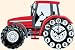 Tractor Clock Red