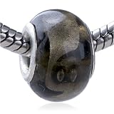 Pandora Bead & Bracelet Fit - Dim Gray Swirl Pattern Stripe Beads