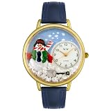 Whimsical Watches Women's G1220008 Christmas Snowman Blue Leather Watch