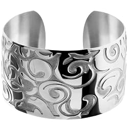 Inox Jewelry 316L Stainless Steel Swirls Cuff Bracelet
