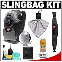 Aktiv Pak AP200 All-Weather Sling Digital SLR Camera Backpack Case (Black) with Lenspen + Cleaning Kit for Nikon D3000, D3100, D5000, D7000, D90, D300s, D3, D3s, D3x