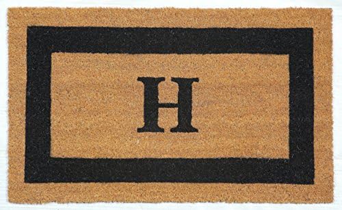 "H" Doormat by Castle Mats, Size 18 x 30 inches, Non-Slip, Durable, Made Using Odor-Free Natural Fibers