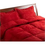 Microsuede Feather Twin Comforter Set, Brick