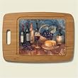 Large Cutting Board ~ Wine and Cheese ~ made of bamboo with poly surface ~ code 252