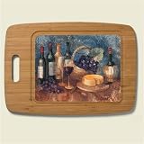 Large Cutting Board ~ Wine and Cheese ~ made of bamboo with poly surface ~ co...