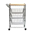 Chrome 3-Basket Kitchen Cart