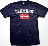 Denmark Flag International Soccer T-Shirt, Danish Pride Mens T-shirt