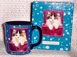 Keith Kimberlin Tabby Kitten in Jewelry Box Christmas Mug