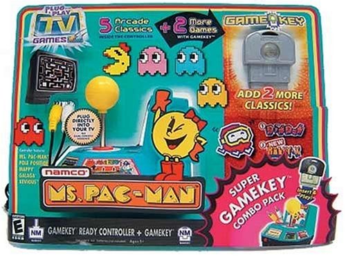 Childrens Toyshop  Toys : NAMCO Ms Pac-Man Plug It In & Play 'n Play Super GAMEKEY Combo Pack, Includes (Ms. Pac-Man, Pole Position, Mappy, Galaga, Xevious, DigDug & Rally-X
