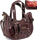 Ju Ju Be Behave Earth Leather Diaper Bag, Brown/Zany Zinnias