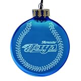 Pack of 2 MLB Toronto Blue Jays Glass Ball Christmas Ornaments 4"