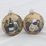 Pack of 8 Wine-Themed Glass Ball Christmas Ornaments 3.5