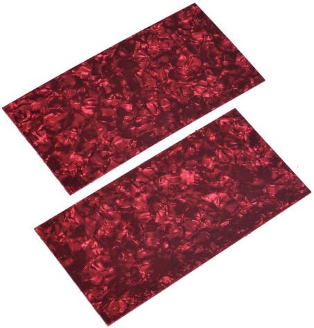 2pcs Red Pearl Celluloid Guitar Head Veneer Shell 1.5mm Thick Guitar Parts