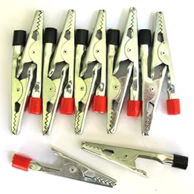 12Pc Alligator Clip, 6Pcs Red, 6Pcs Black by Unknown