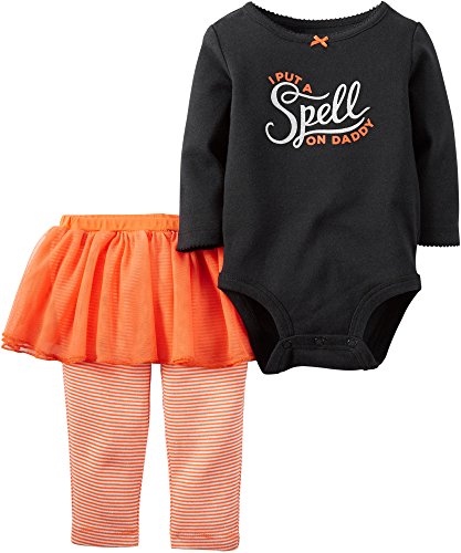 Carters Baby Girls 2-Piece Halloween Bodysuit & Tutu Pant Set Black