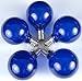 Novelty Lights, Inc. G-50-S-BL Globe Outdoor Patio Party Christmas Replacement Bulbs, Blue, 25 Pack