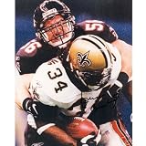 Keith Brooking Autographed Atlanta Falcons (Black Jersey vs Saints) 8x10 Photo