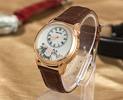 SunShine Day Hot Fashion Women Dress Watch Leather Strap Watches Female Fashion Quartz Wristwatch Casual Clock Qz4066