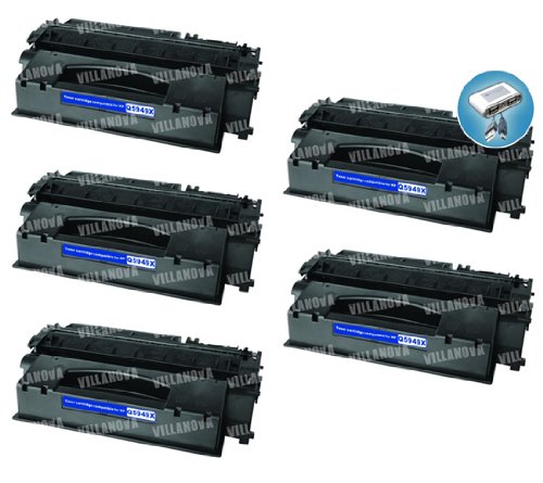5 PACK: HP Q5949X (HP 49X) Remanufactured High Yield Black Laser Toner Cartri...