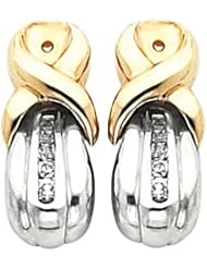 Pair of 18K Two-Tone Gold Diamond Earring Jackets - 0.22 Ct. -- LIFETIME WARRANTY