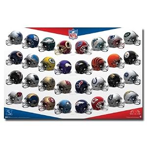 NFL (Logo Helmets) Sports Poster Print - 34x22