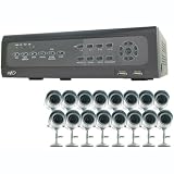 SVAT CV501-16CH-006 Do-it-Yourself DVR Security System with 16 Indoor/Outdoor Night Vision CCD Surveillance Cameras and Smartphone Compatibility