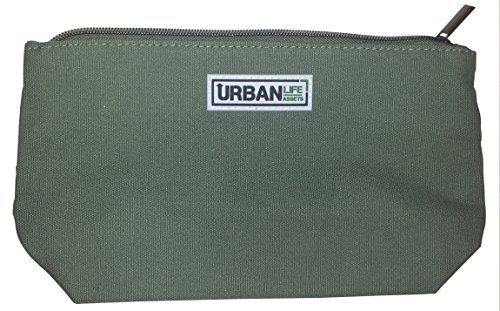 Urban Life Assets Toiletry Bag- Multi-Purpose Canvas Dopp, Makeup, Cosmetic or Pencil Bag, Olive Green