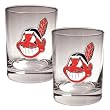Cleveland Indians MLB 2pc Rocks Glass Set - Primary Logo by Great American Products