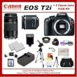 Canon EOS Rebel T2i (550d) Camera Kit with 2 Canon Lens Package: Featuring Canon EF-S 18-55mm f/3.5-5.6 IS II & Canon Zoom Telephoto EF 75-300mm f/4.0-5.6 III, Also Includes: 0.45x High Definition Wide Angle Lens & 2x Telephoto HD Lens, 3 Piece Filter Kit, 2 Extra LP-E8 Replacement Batteries & Travel Charger, 16GB SDHC Memory Card & Reader, Deluxe Carrying Case and Much More...