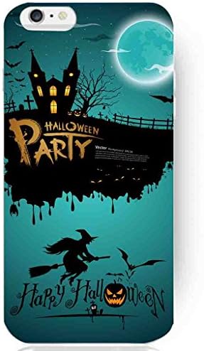 Designed Case Halloween Custom Happy Pumpkin Special Fashion Cute Smile Smiley New Hard Plastic Back Case Cover Housing for Iphone 6 4.7 Inch (#2 Black moon house witch Magic Pumpkin)