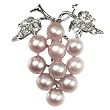 Grape Bunch Lavender Cultured Pearl Brooch Pin