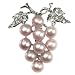 Grape Bunch Lavender Cultured Pearl Brooch Pin