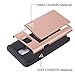 Galaxy Note 4 Case, CaseTop [Easy 2 Card Access] Sliding Back Door Card Holder Wallet Case - Hybrid TPU PC Cover - for Samsung Galaxy Note 4, Rose Gold