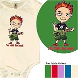 I'm with the Band guitarist rock star organic cotton one-piece, 6-12 months, fire engine red