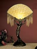 LAMPS BEAUTIFUL Art Deco Fan with Glass Beaded Fringe Accent Table Lamp by Meyda Tiffany