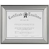 DAX Photo Frame, Easel Back, Desk/Wall, Wood, 8.5 x 11 Inches, Charcoal/Nickel-Tone (N15783NT)